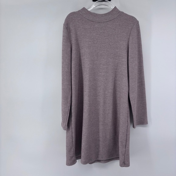 Old Navy Kids Ribbed Mock Neck Long Sleeve Dress - Mauve Size M - Picture 1 of 4